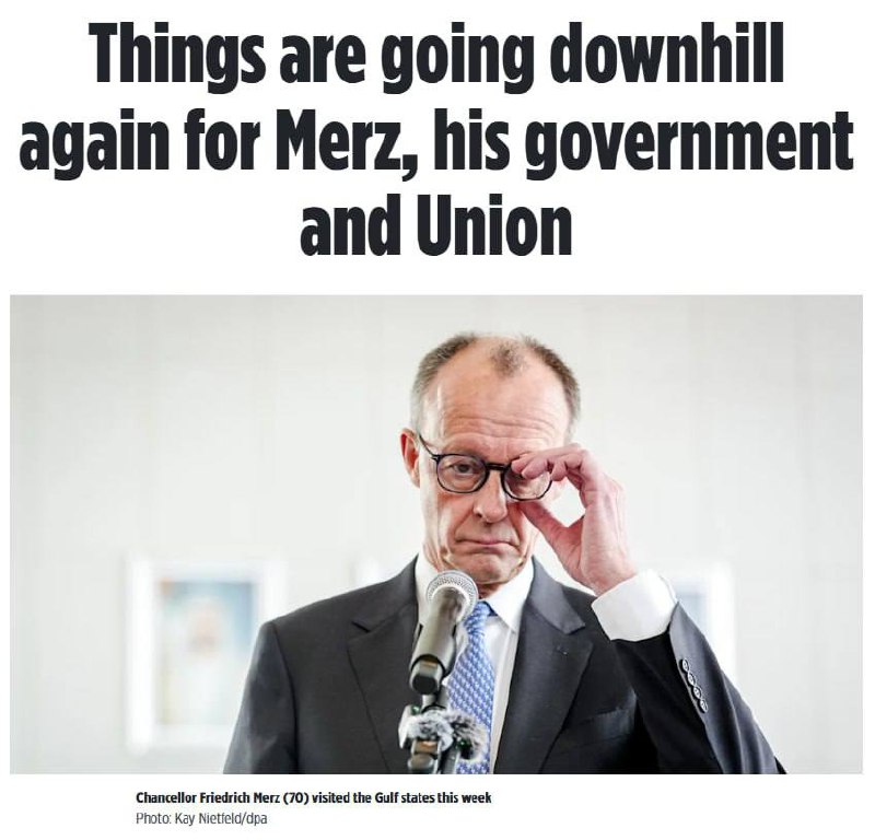 🇩🇪📊70 % Němců je nespokojeno s kancléřem Friedrichem Merzem, píše Bild s odvoláním ...