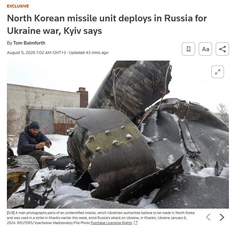 🇷🇺🇰🇵 Agentura Reuters, s odvoláním na ukrajinské zdroje, uvádí, že Severní Korea ... 🇷🇺🇰🇵 Agentura Reuters, s odvoláním na ukrajinské zdroje, uvádí, že Severní Korea ...