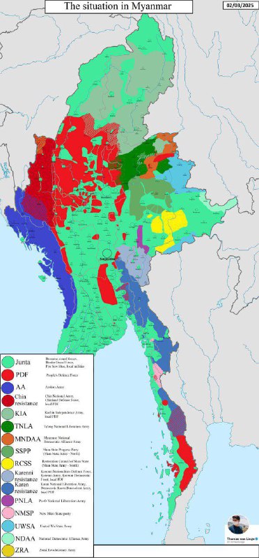 🆘🇲🇲 🪖 Aktualizovaná mapa konfliktů v Myanmaru z otevřeného zdrojového kódu:Vláda ...