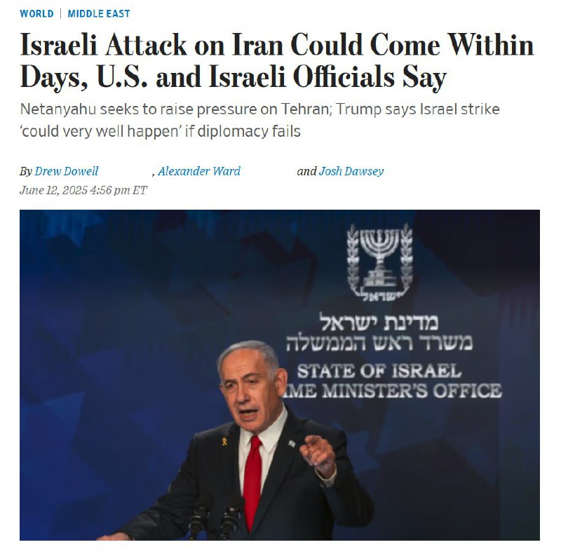 🇮🇱 ❌ 🇮🇷 ❗️ AKTUÁLNÍ ZPRÁVA: Vysoký izraelský úředník varoval, že k úderu...