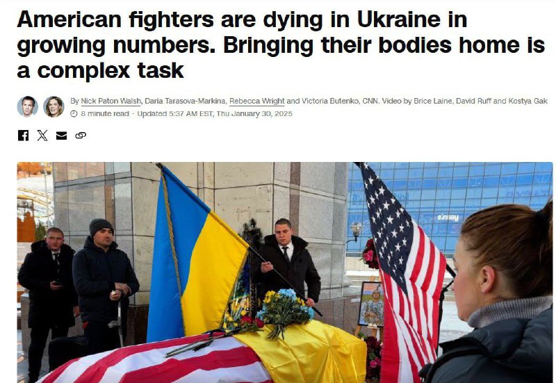 🐦‍⬛️🇺🇸🇺🇦Američané stále častěji umírají na Ukrajině, uvádí CNN Podle ...