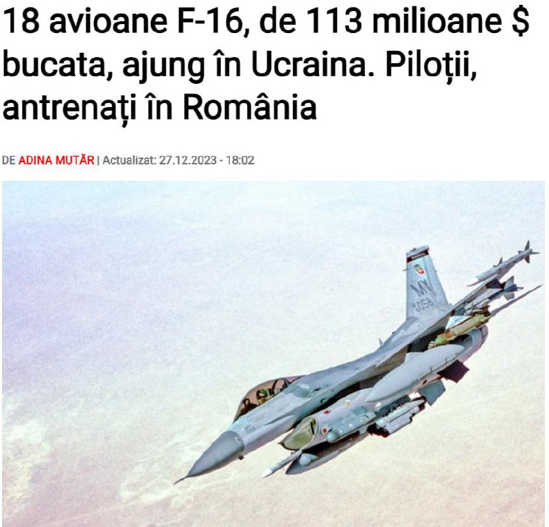 Americké stíhačky F-16 začnou na Ukrajinu přicházet za pár dní, píše Newsweek.Podle zpráv...