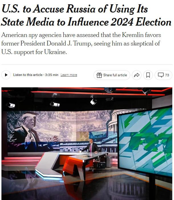Americké úřady plánují obvinit Rusko z využívání státních médií k ovlivnění prezident...