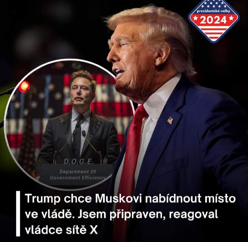 Americký exprezident Donald Trump by nabídl miliardáři Elonu Muskovi místo ve svém kabinetu ne...