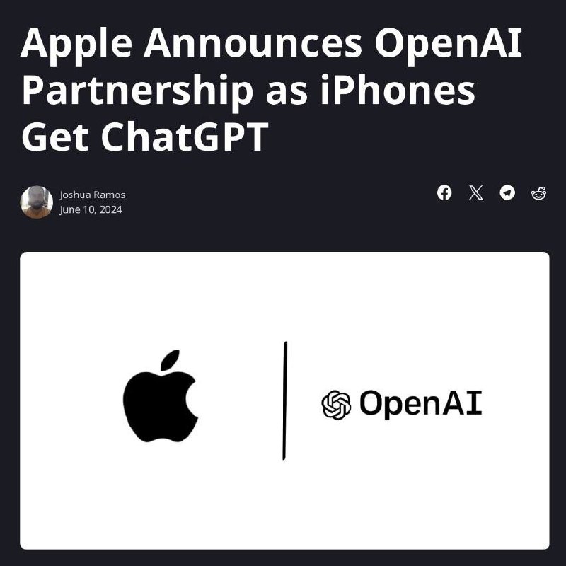 🆘Apple spolupracuje na integraci schopností generativní umělé inteligence OpenAI do Siri.Tato...