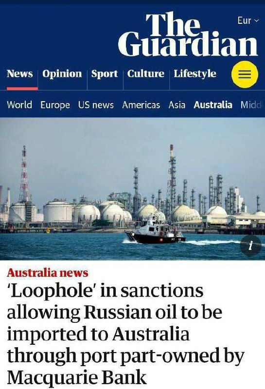 🇷🇺🇦🇺Austrálie našla způsob, jak nakupovat ruskou ropu navzdory sankcím. Díky tomuto...