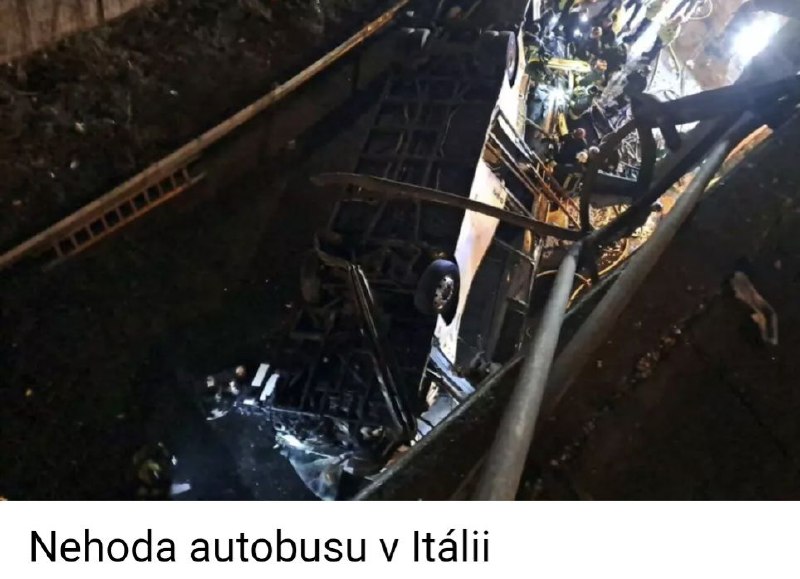 🇮🇹Autobus u Benátek se zřítil z nadjezdu: přes 20 mrtvých včetně dětí....