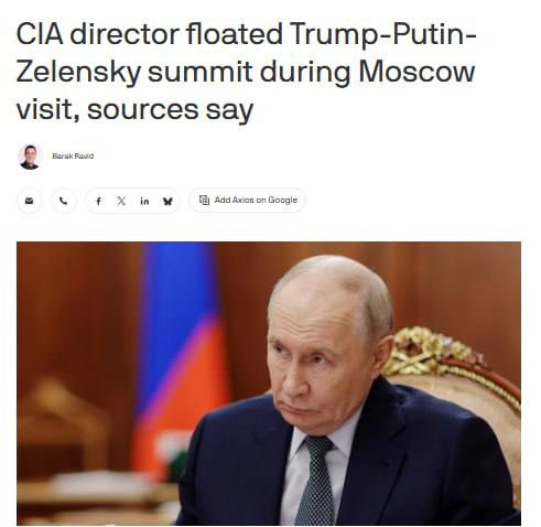 🇷🇺🇺🇦🇺🇸 Axios: Ratkliff navrhl třístrannou schůzku Trumpa, Putina a Zelenského?...