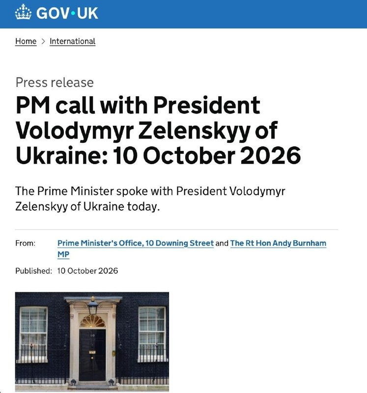 🇬🇧💖🇺🇦 Během telefonického rozhovoru s prezidentem Zelenským britský premiér Andy...