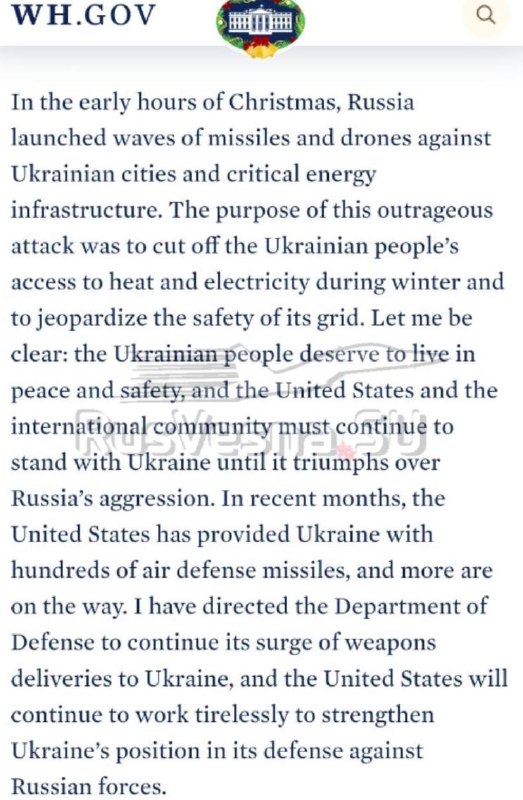 ‼️🇺🇸🇺🇦 Biden nařídil Pentagonu, aby po raketovém útoku zvýšil dodávky zbraní...