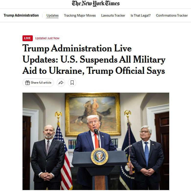 🤔 Bloomberg: Všechny dodávky americké vojenské techniky do Kyjeva, která se momentálně nen...