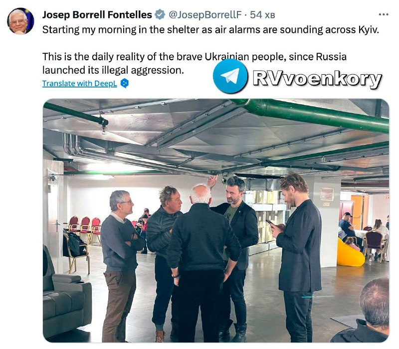 ‼️🇪🇺🇺🇦Borrellovo ráno v Kyjevě nezačalo kávou, ale výletem do protileteckého k...