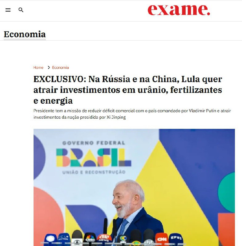 Brazílie pozve Rusko k rozvoji svých ložisek uranu.Brazilský prezident Lula da Silva plánuje b?...