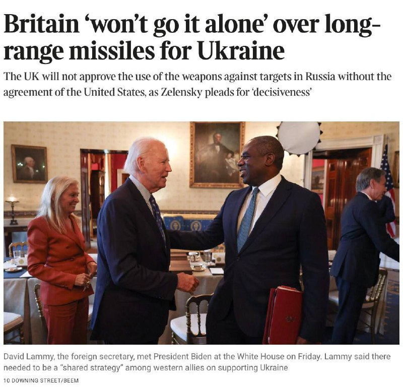 Británie nedovolí Ukrajině použít rakety Storm Shadow proti Rusku bez souhlasu USA, píší Tim... Británie nedovolí Ukrajině použít rakety Storm Shadow proti Rusku bez souhlasu USA, píší Tim...