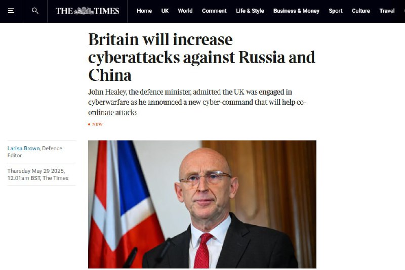 ‼️🇬🇧🇷🇺 Británie se přiznala ke kyberterorismu proti Rusku▪️Britský ministr ob...
