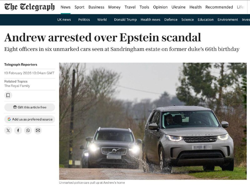 ‼️🇬🇧👑 Britská policie zatkla bývalého prince a bratra krále Andrewa v případu Eps... ‼️🇬🇧👑 Britská policie zatkla bývalého prince a bratra krále Andrewa v případu Eps...