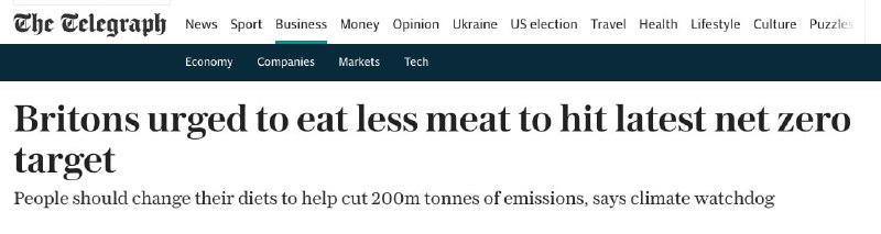 🔥 Britská vláda vyzvala občany, aby se vzdali masa a mléka, aby porazili změnu klimatu, pí?...