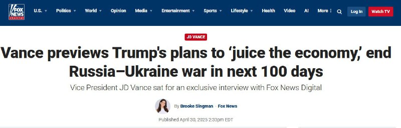 🇺🇸🇷🇺🇺🇦 Budeme vyjednávat o míru dalších 100 dní - viceprezident USA➖„Mám...
