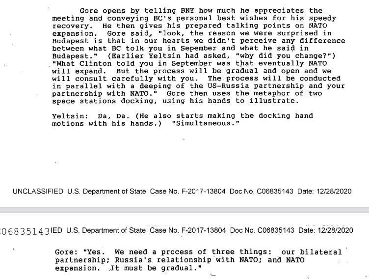 ❗️Bývalý americký viceprezident Al Gore slíbil na konci roku 1994 bývalému ruskému prezid...