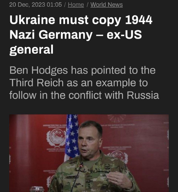 Bývalý velitel jednotek NATO v Evropě vyzval Ukrajinu, aby používala metody nacistického Něme...