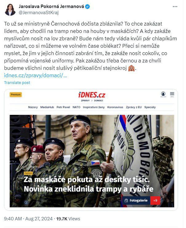 Černochová se dočista zbláznila? Europoslankyně Jaroslava Pokorná Jermanová je pobouřena zpr...