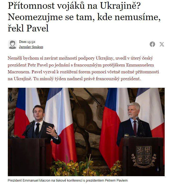 🇨🇿🇫🇷Český prezident Petr Pavel vyzval Evropu, aby se „neomezovala“ ve věci vojens...