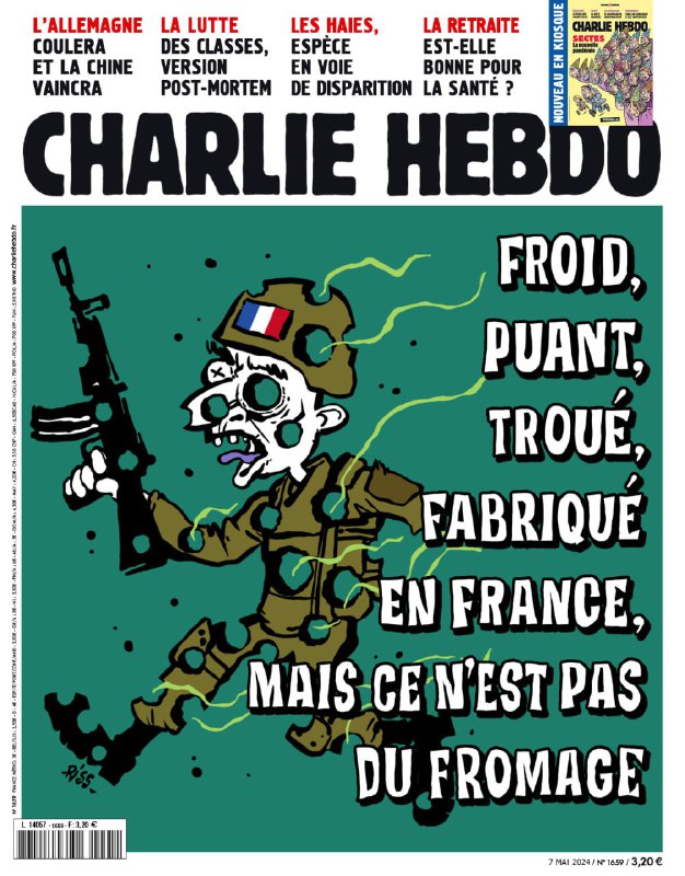 „Charlie Hebdo“ se vysmíval Macronovi horlivosti poslat francouzskou legii na UkrajinuVoják Fr...