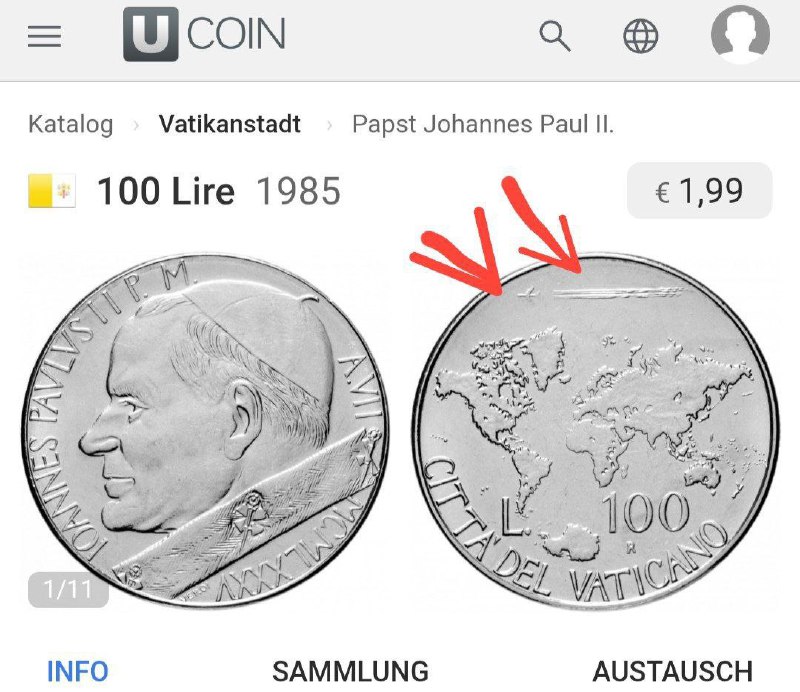 Chemtrails na minci 👆                                           https://de.m.ucoin.net/coin/vatic...