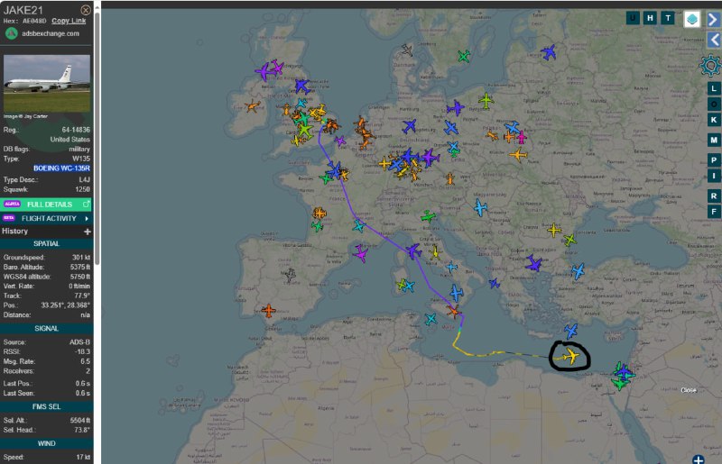Chystaji se USraelci bombardovat Iranska jaderna zarizeni? Specialni letoun WC-135 pro detekci radia...