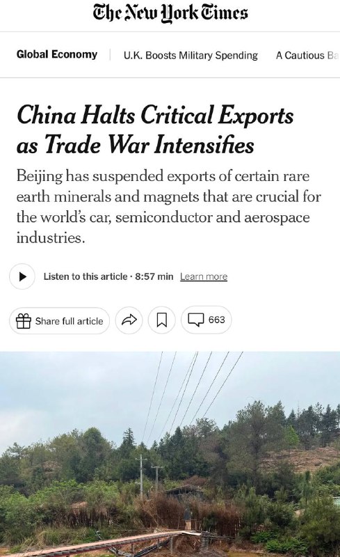 ⚠️🇨🇳🇺🇸Čína pozastavila vývoz některých kovů vzácných zemin do Spojených st?...