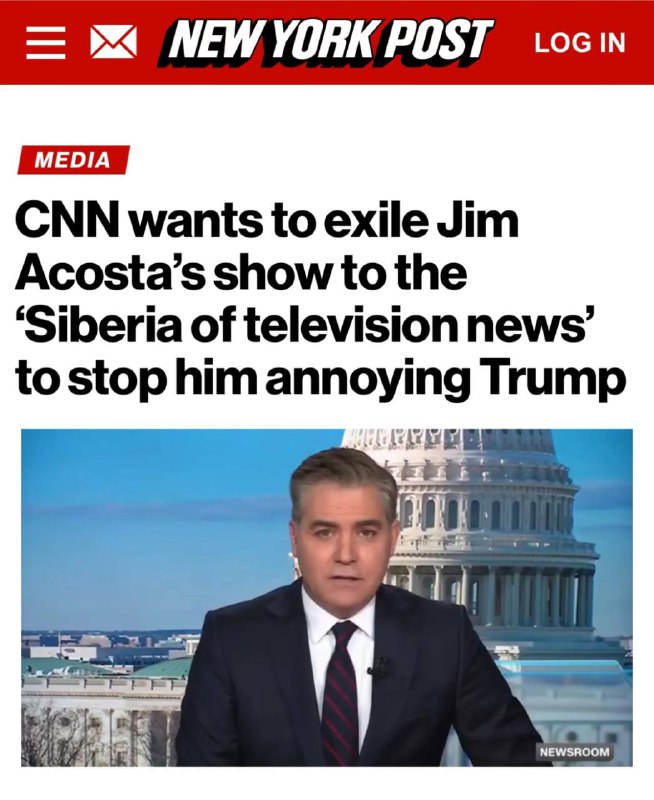 🔥 CNN odstraní pořad kritický vůči Trumpovi z hlavního vysílacího času.Program Jima Acos...