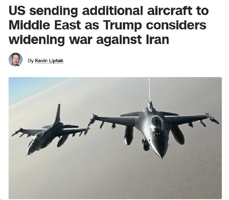 🇺🇸🇮🇷 CNN píše, že Spojené státy přesouvají na Blízký východ další stíhačky...