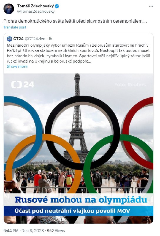 🇨🇿 🇷🇺 ČR / RUSKO: Zdechovskému praskají žilky a to nám dělá velkou radost.🍀 Sd...