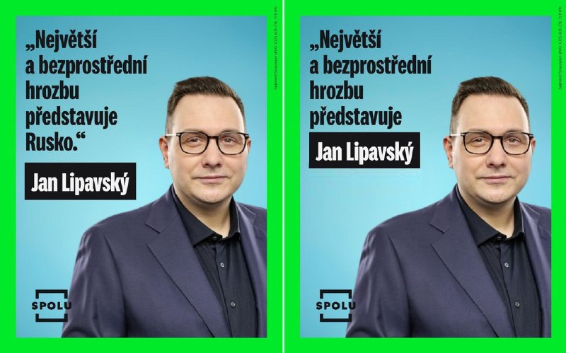 🇨🇿 ČR | Vlevo vidíte původní plakát SPOLU. Vpravo je verze upravená tak, aby odpovídala...