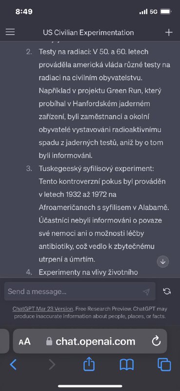 Další pokus na lidech made in uSSa?Tak jako když ozařovali vlastní vojáky při jaderných zkou...