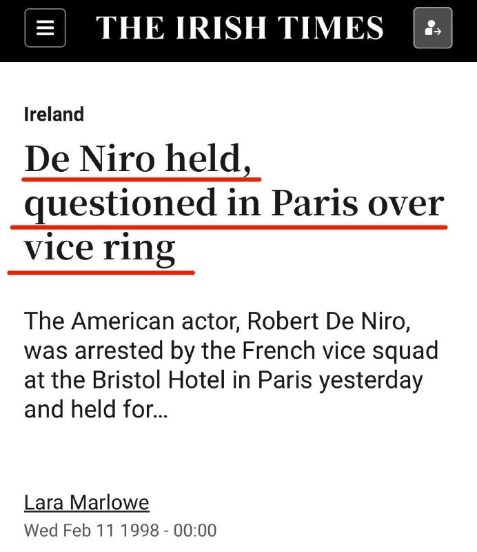 ⚠️ ⚡️De Niro byl zapojen a zatčen v souvislosti s mezinárodním prostitučním kruhem.Podl...