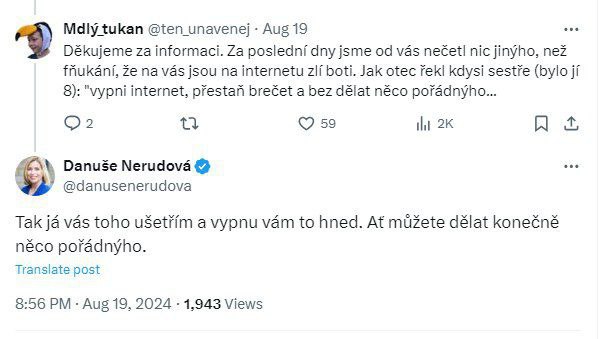 Debaty bez cenzury nepříjemných dotazů. Rakušan a Nerudová uzavřeli své účty na sociální...