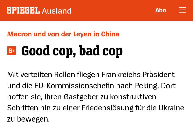 Der Spiegel p&iacute;&scaron;e, že Emmanuel Macron a Ursula Von Der Leyenov&aacute; let&iacute; do Č&iacute;ny na n&aacute;v&scaron;těvu ja...