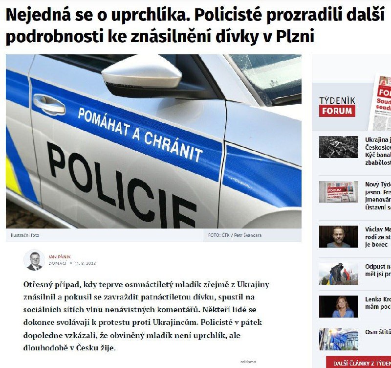 🇨🇿Děsivý případ znásilnění nezletilé dívky v Plzni se dostal i na stránky liberáln?...
