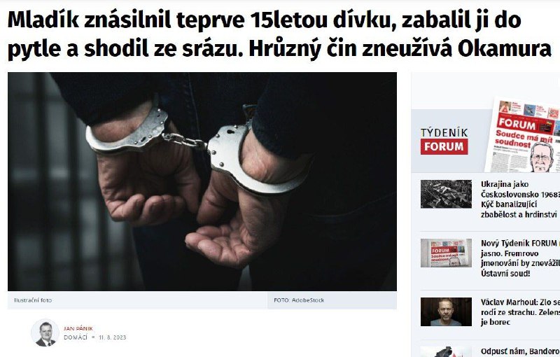 🇨🇿Děsivý případ znásilnění nezletilé dívky v Plzni se dostal i na stránky liberáln?...