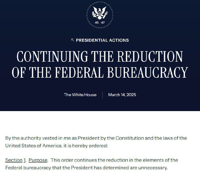 Donald Trump podepsal exekutivní příkaz, který ruší funkce sedmi federálních agentur, včetn...