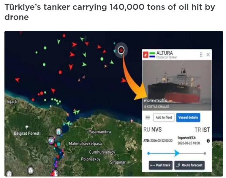 ‼️🇹🇷💥 Drony zaútočily na turecký ropný tanker v Černém moři▪️Ropný tanker t... ‼️🇹🇷💥 Drony zaútočily na turecký ropný tanker v Černém moři▪️Ropný tanker t...