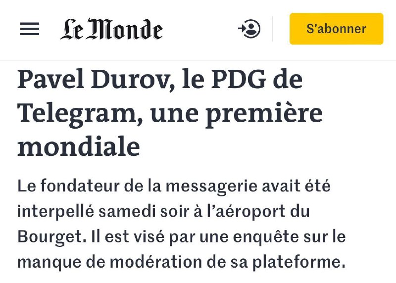 Durovovo zatčení způsobí jen překvapení. Francouzský list Le Monde nechápe, proč se Paří?...