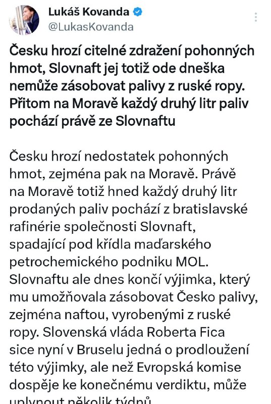 🇨🇿😱 Ekonom Lukáš Kovanda na sociální síti X upozornil, že Česku hrozí citelné zdra...