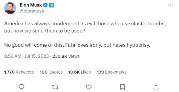 ❗️Elon Musk fakticky obvinil Bílý dům z pokrytectví kvůli rozhodnutí dodávat kazetovou mu...