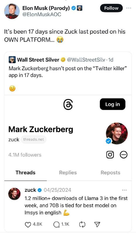 Elon Musk na Xodpovídá se...Od chvíle, kdy Zuck zveřejnil poslední příspěvek na své platfor... Elon Musk na Xodpovídá se...Od chvíle, kdy Zuck zveřejnil poslední příspěvek na své platfor...