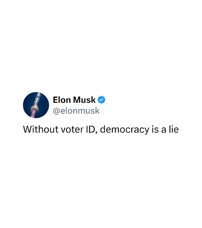 🇺🇸 Elon Musk říká, že „bez identifikace voličů je demokracie lež.“
