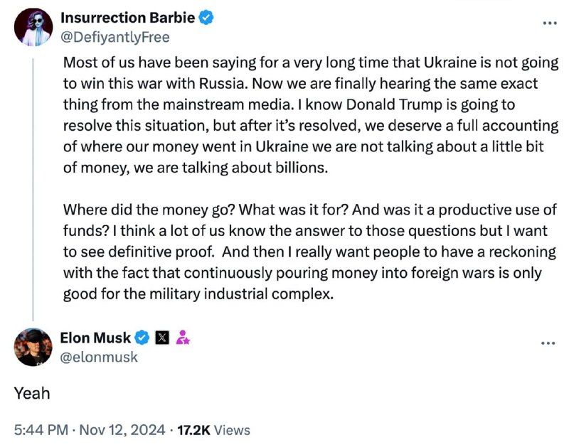‼️🇺🇸🇺🇦Elon Musk souhlasil, že po skončení války na Ukrajině je nutné provést ...