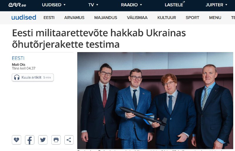 ‼️🇪🇪🇺🇦 Estonsko začne testovat své protiletadlové rakety na Ukrajině v roce 2025...