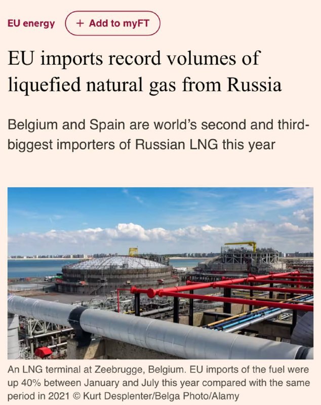 🇪🇺🇷🇺EU nakoupí v roce 2023 rekordní množství ruského plynu.Podle údajů utratily z...